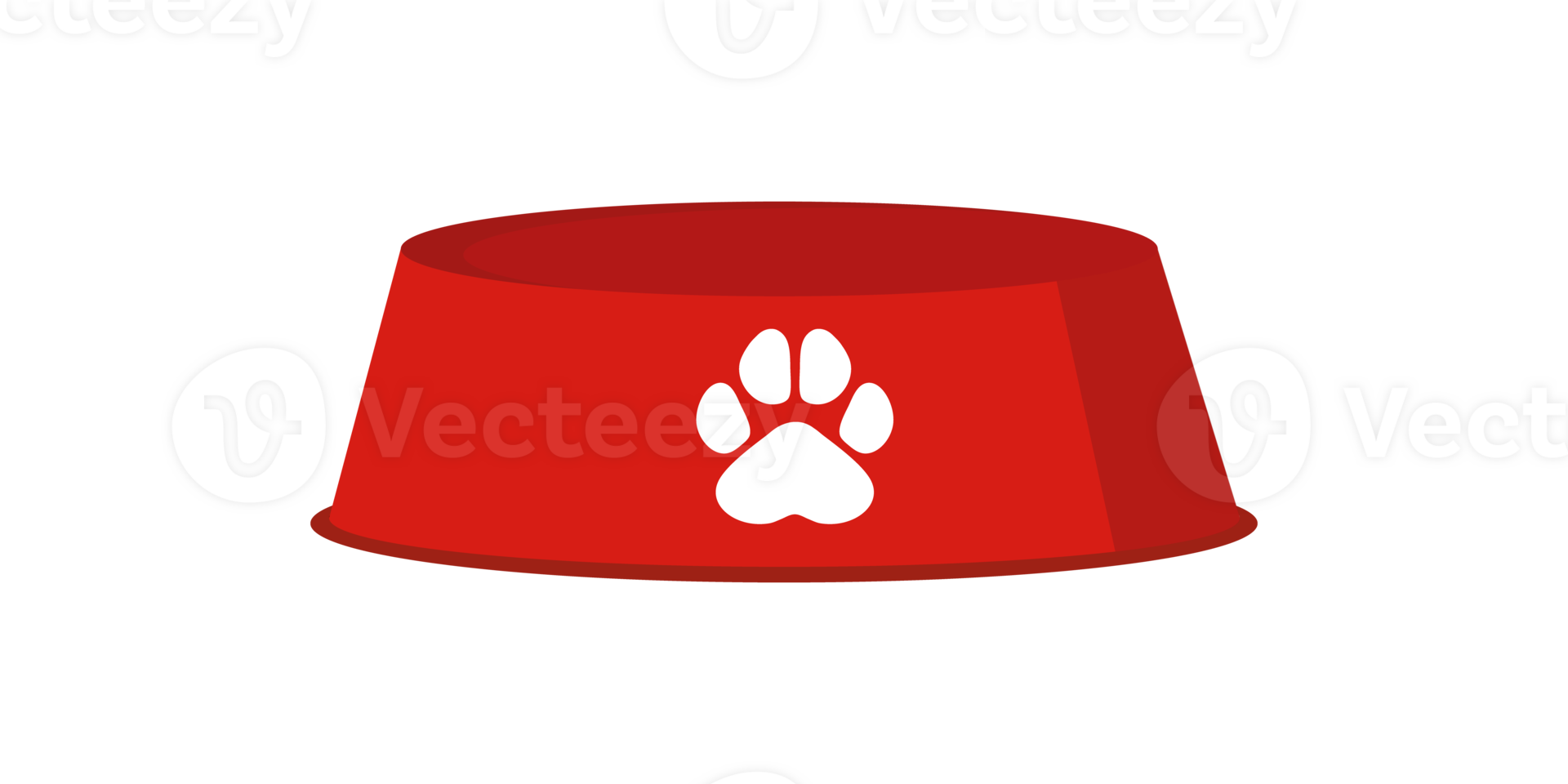 Red empty dog bowl isolated png