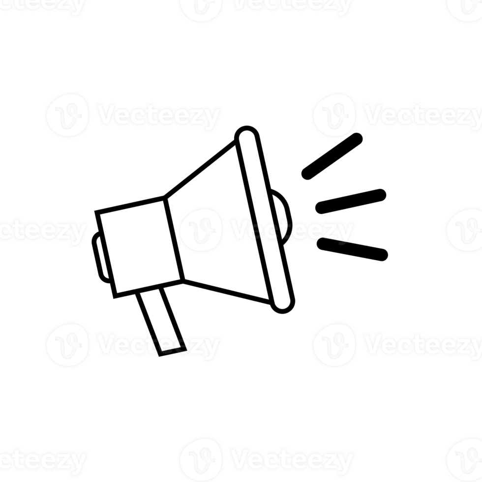 Loudspeaker line icon, megaphone and website button, horn graphics, a linear pattern png