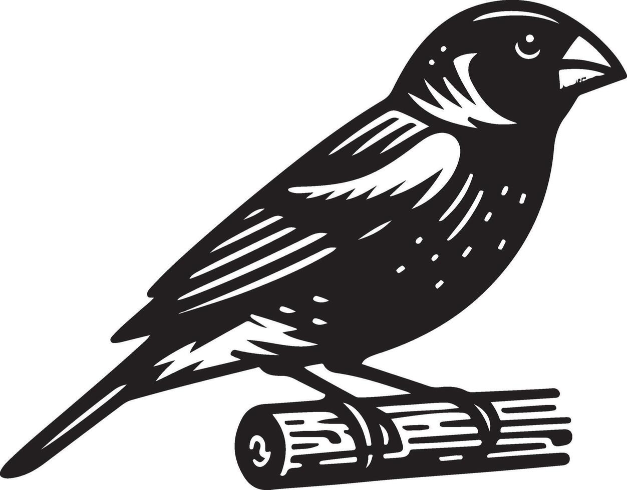 grosbeak Illustration black vector