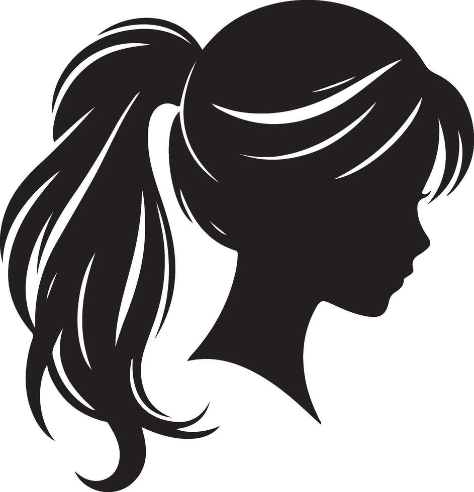 Girl Hairstyle Illustration vector