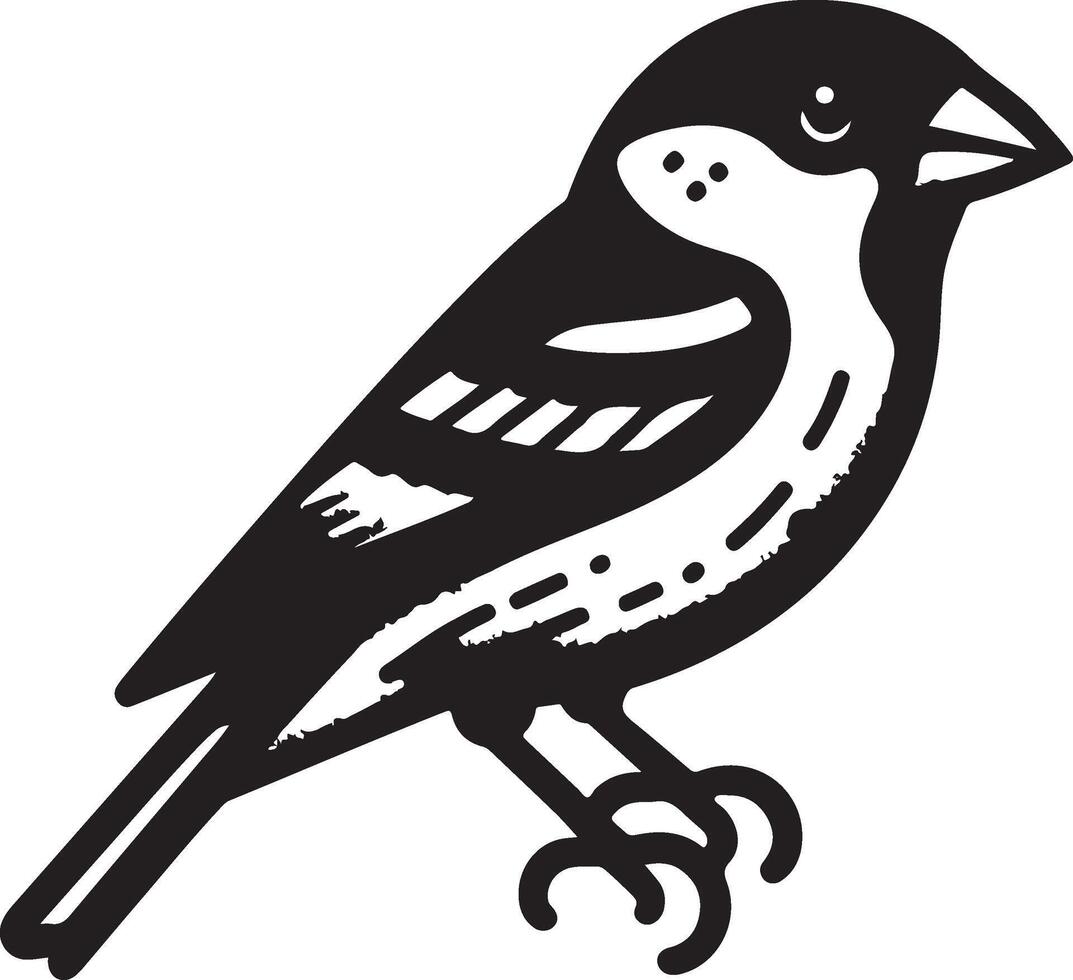 grosbeak Illustration black vector