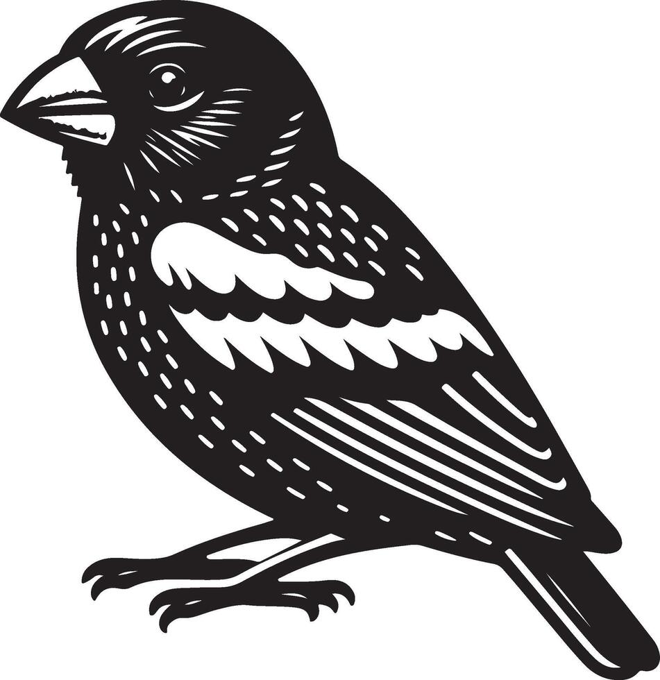 grosbeak Illustration black vector