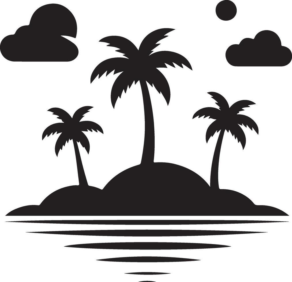 island silhouette on the white background. vector