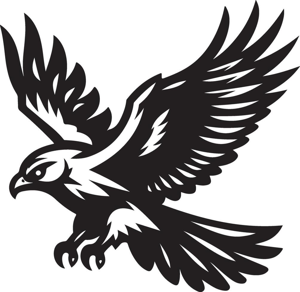 harrier bird illustration black vector