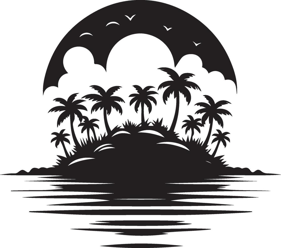 island silhouette on the white background. vector