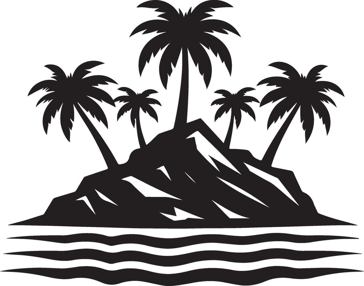 island silhouette on the white background. vector