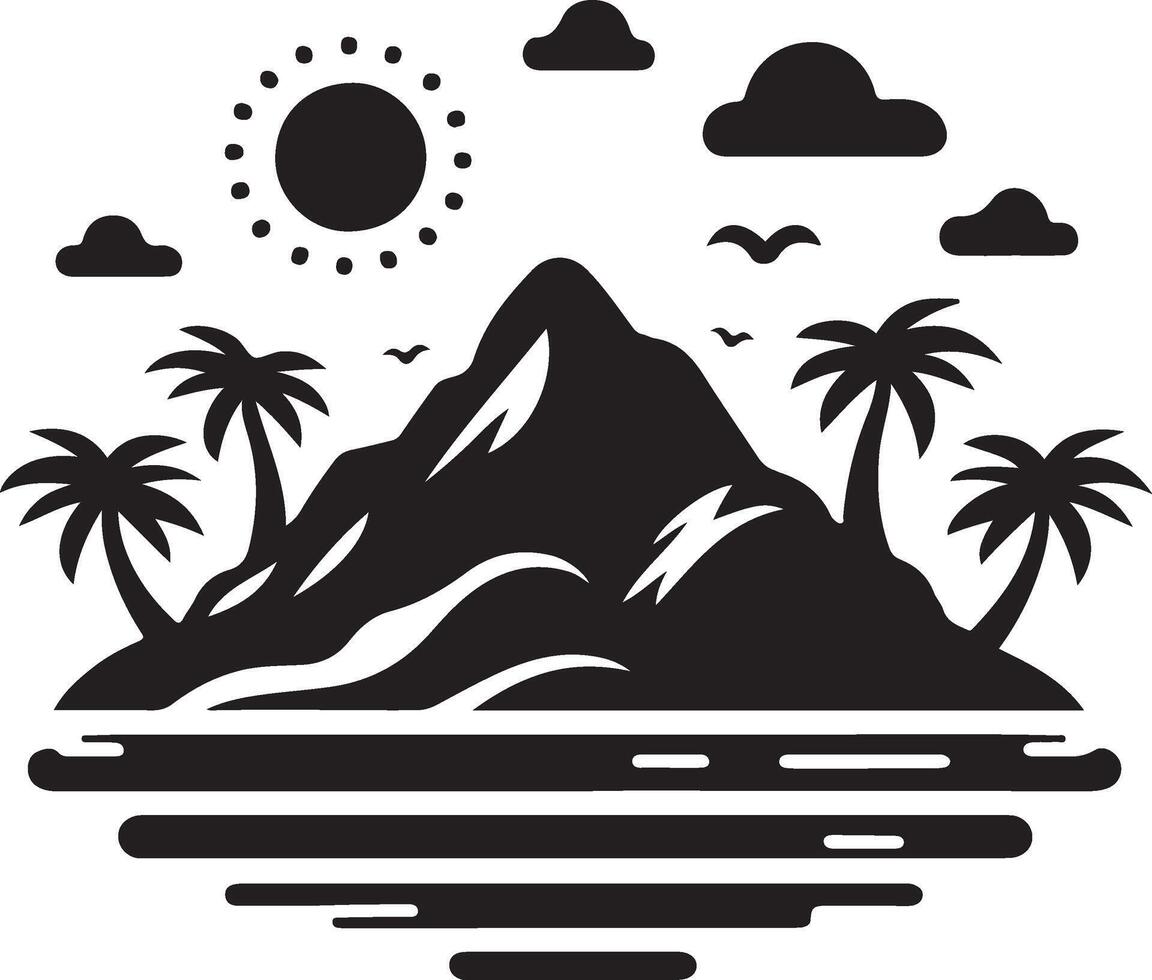 island silhouette on the white background. vector