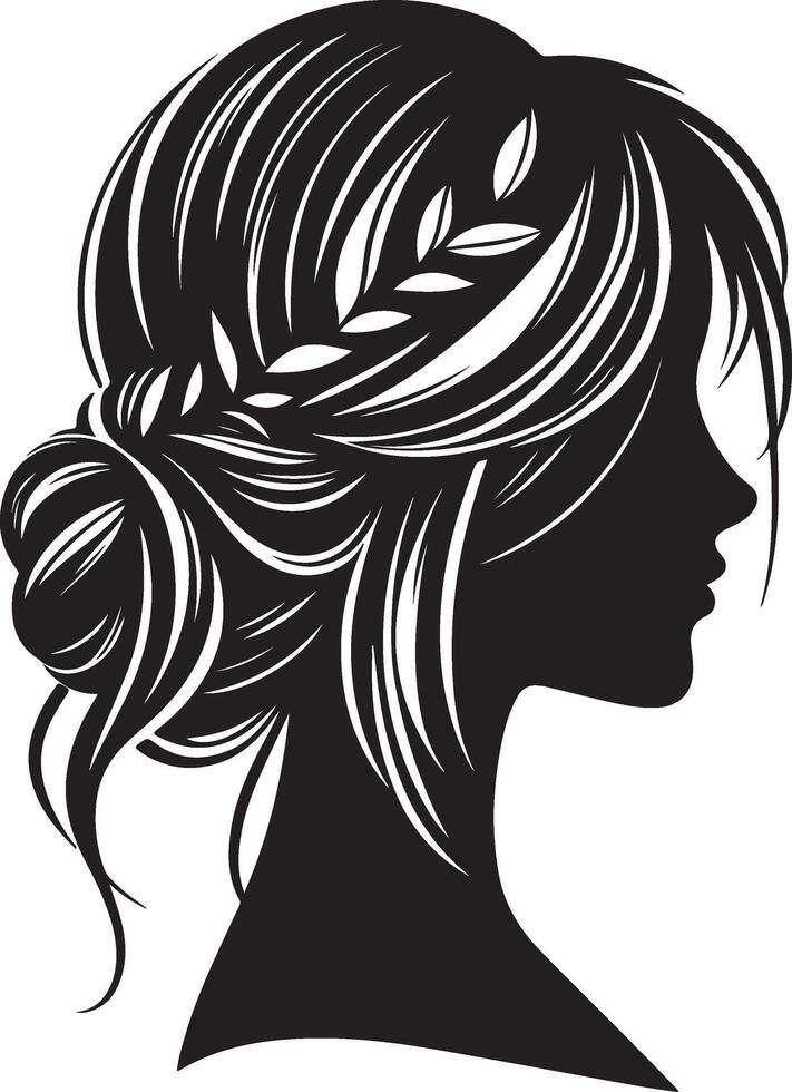 Girl Hairstyle Illustration vector
