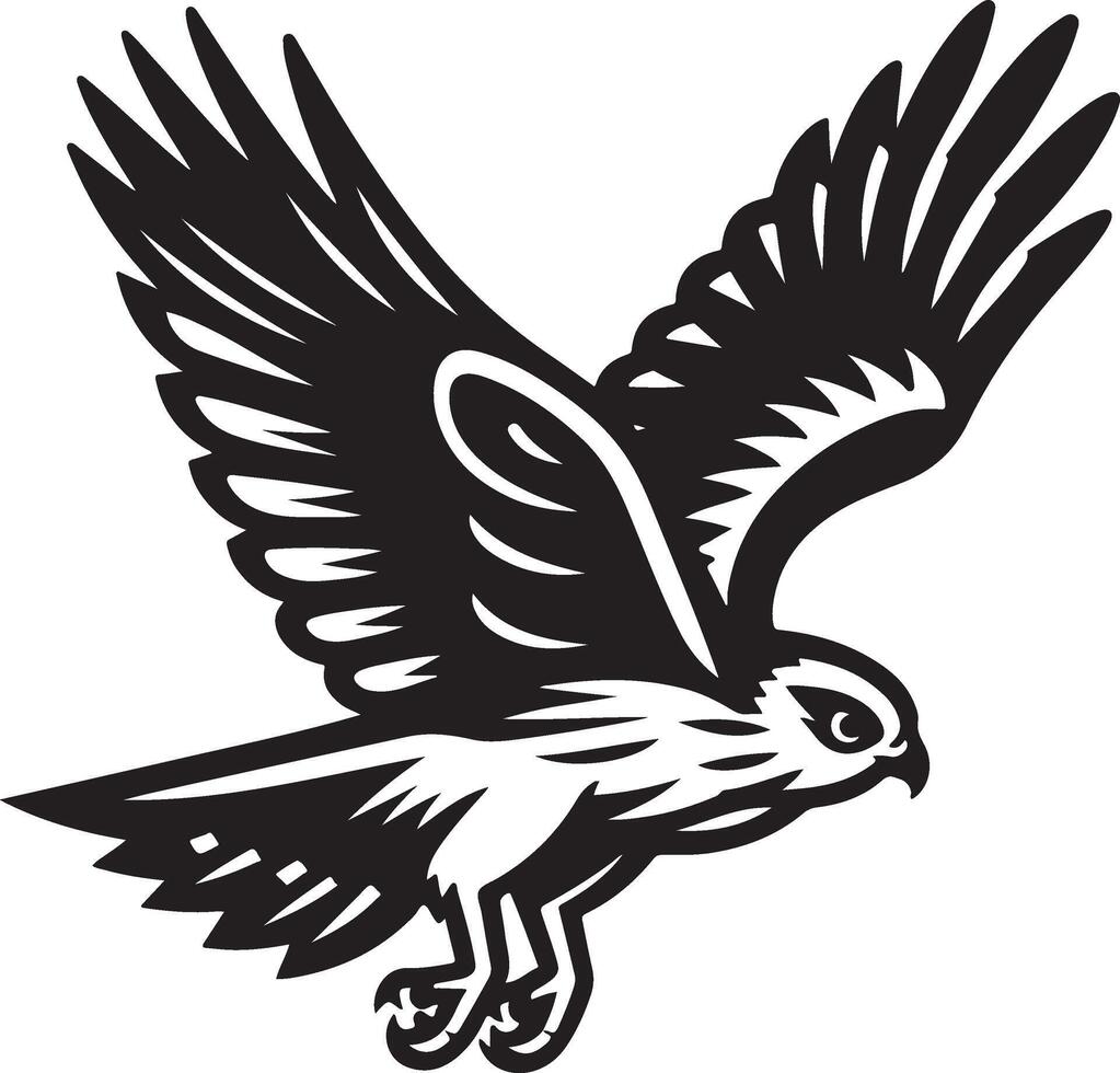 harrier bird illustration black vector
