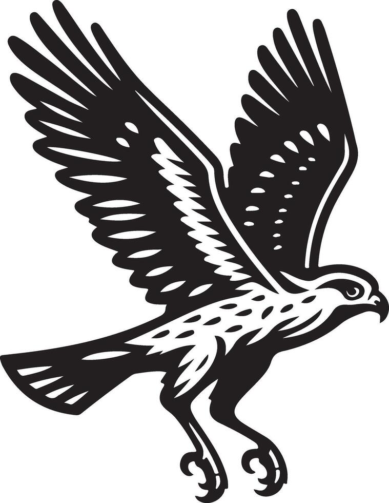 harrier bird illustration black vector