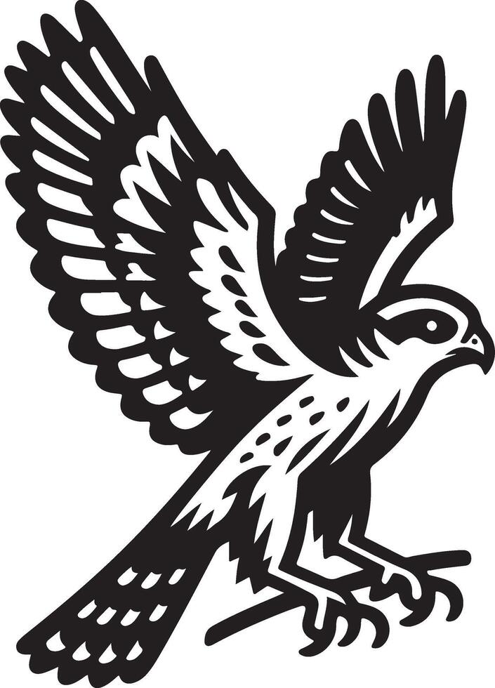 harrier bird illustration black vector