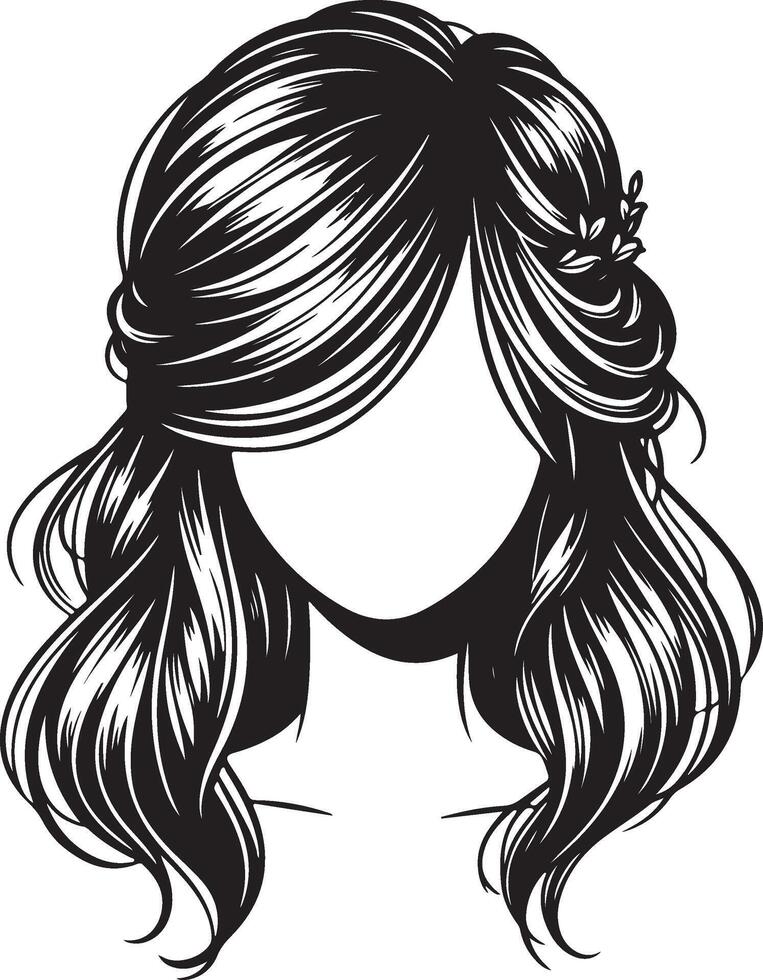 Girl Hairstyle Illustration vector