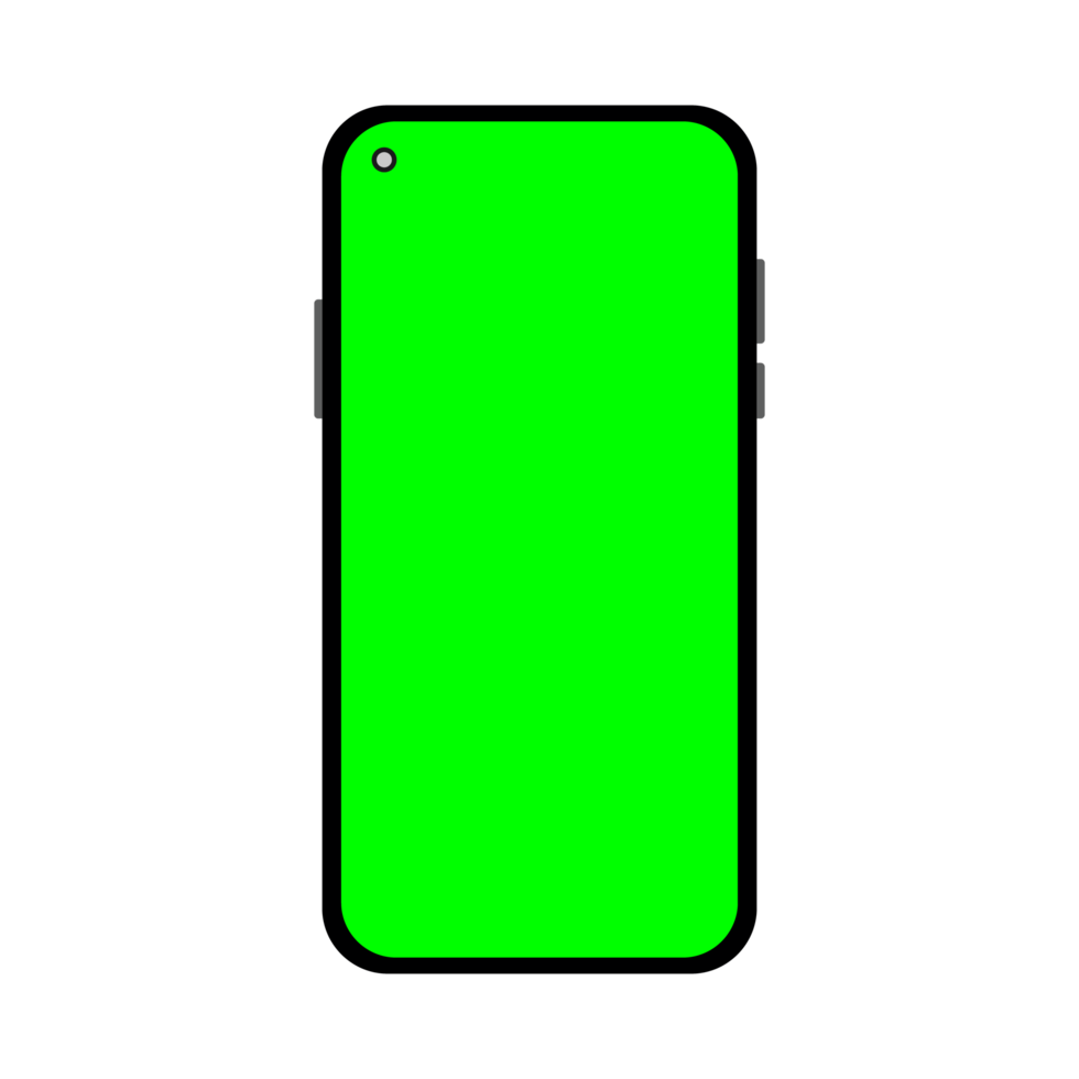 Smart Phone Green Screen. Mobile Transparent Background png