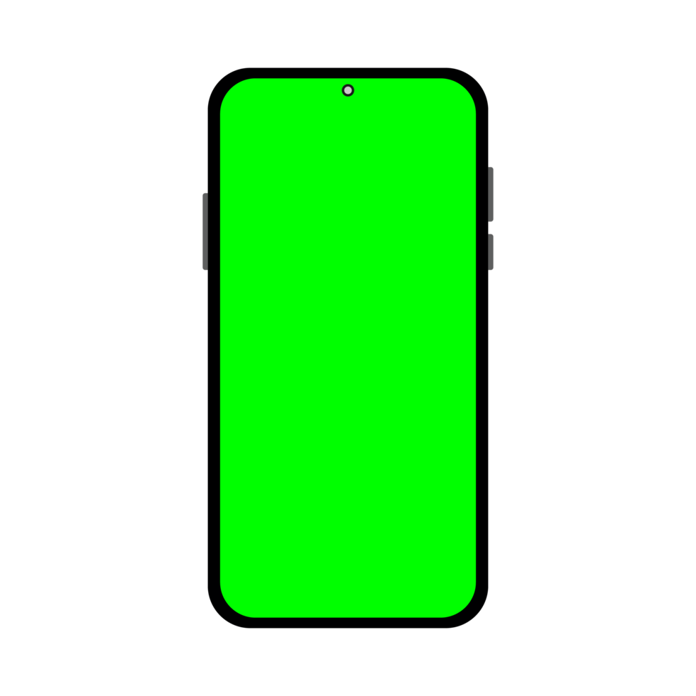 Smart Phone Green Screen. Mobile Transparent Background png