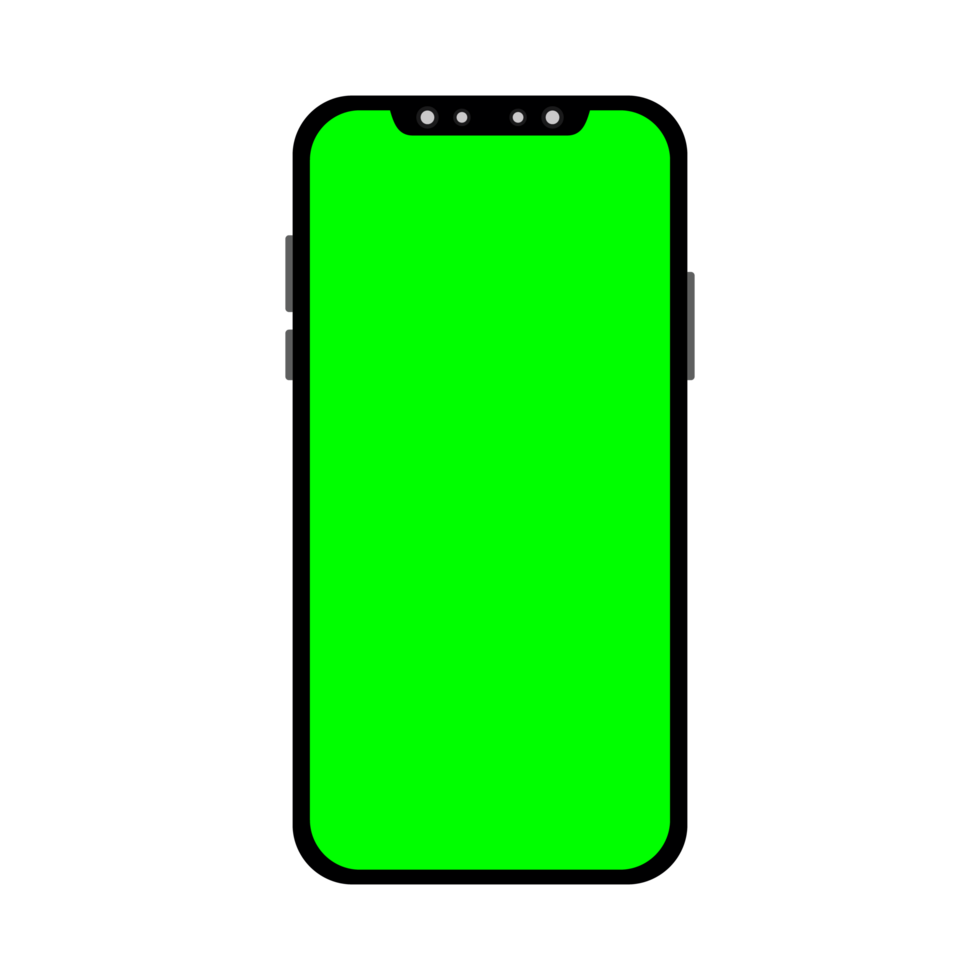 Smart Phone Green Screen. Mobile Transparent Background png