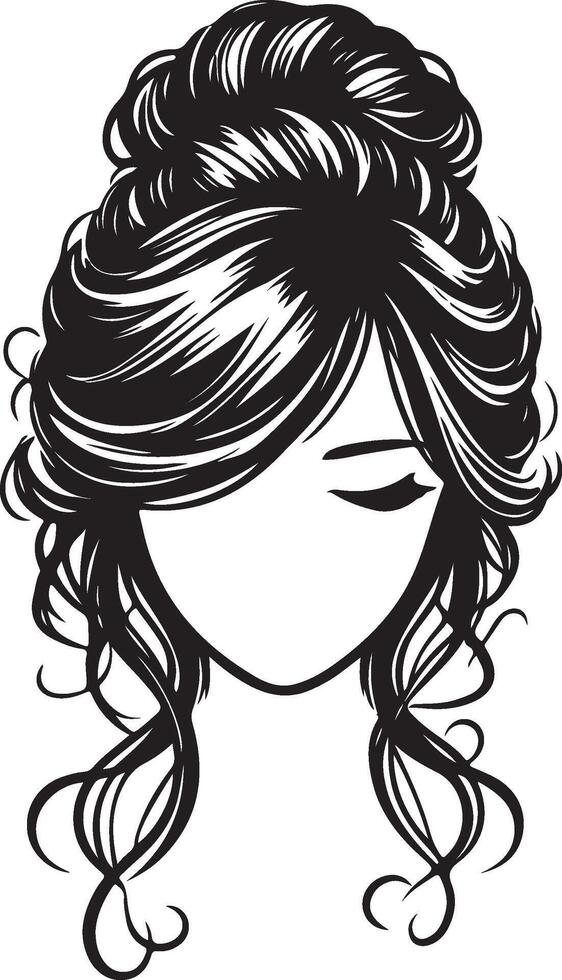 Girl Hairstyle Illustration vector