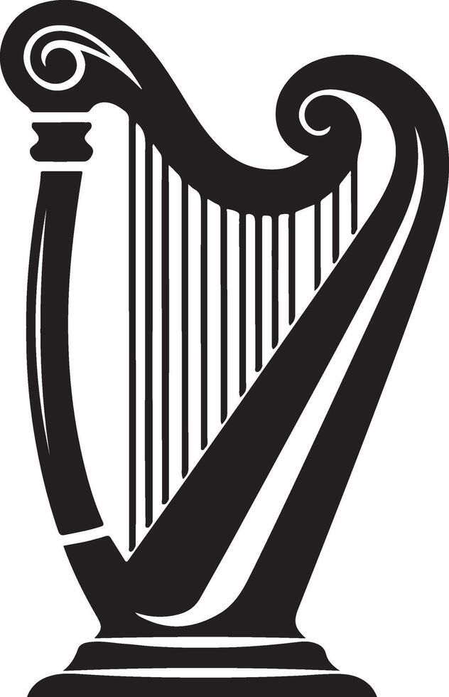 harp silhouette illustration black vector