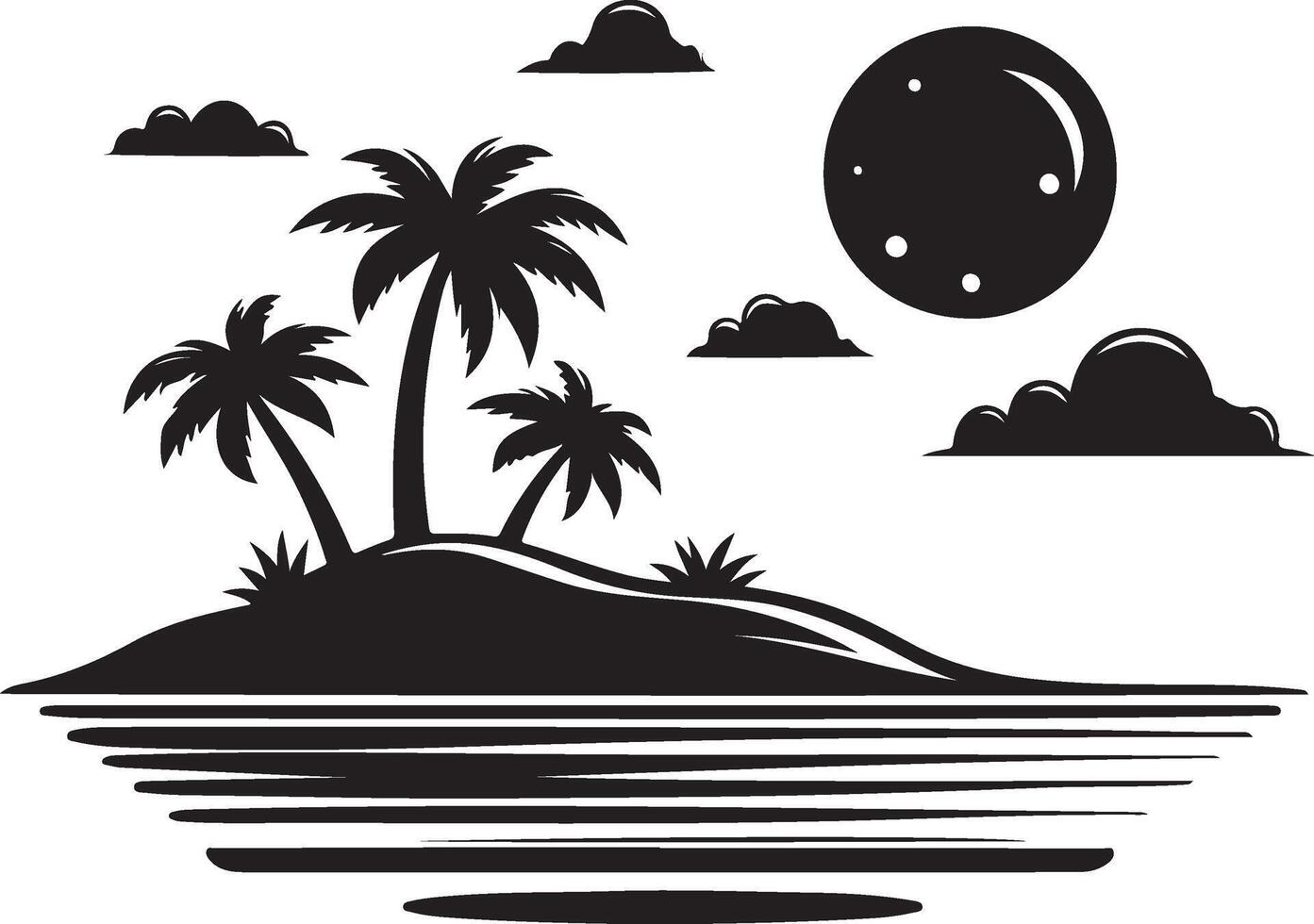 island silhouette on the white background. vector