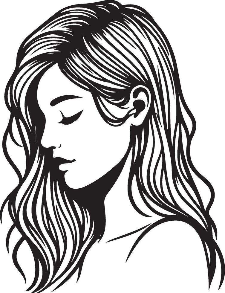 Girl Hairstyle Illustration vector