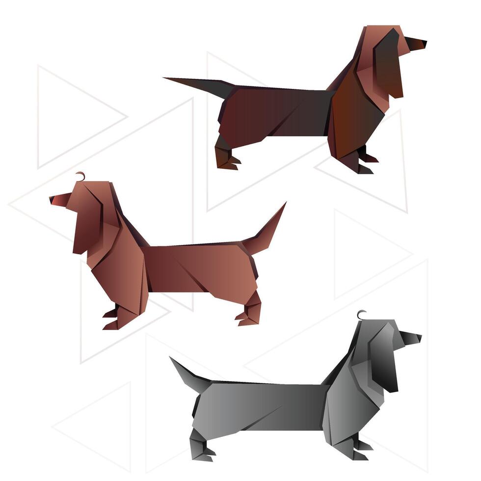 Paper, Origami Dog vector