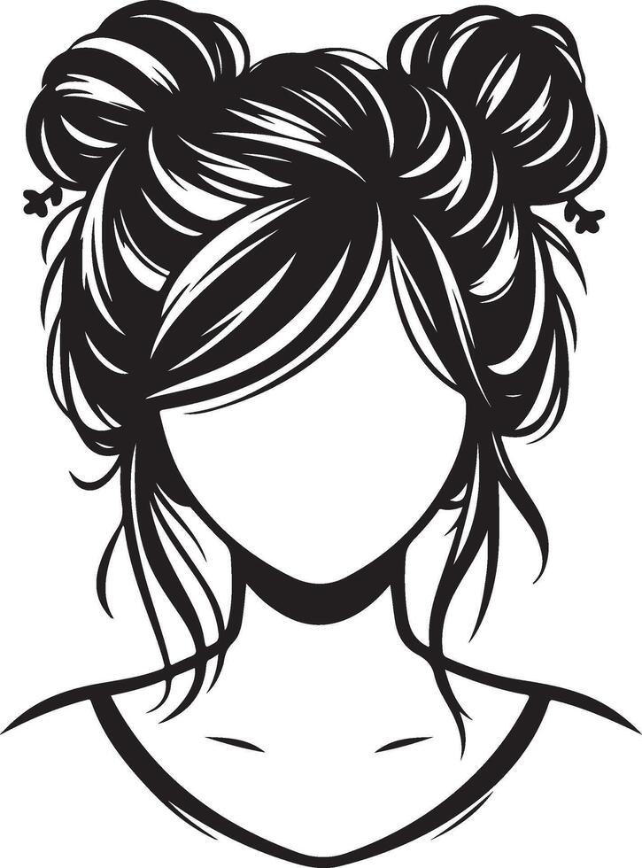 Girl Hairstyle Illustration vector