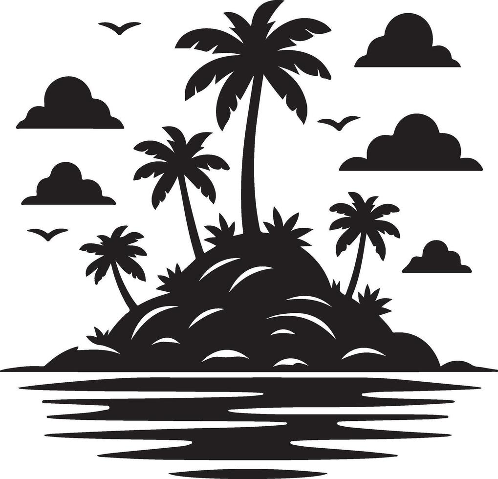 island silhouette on the white background. vector