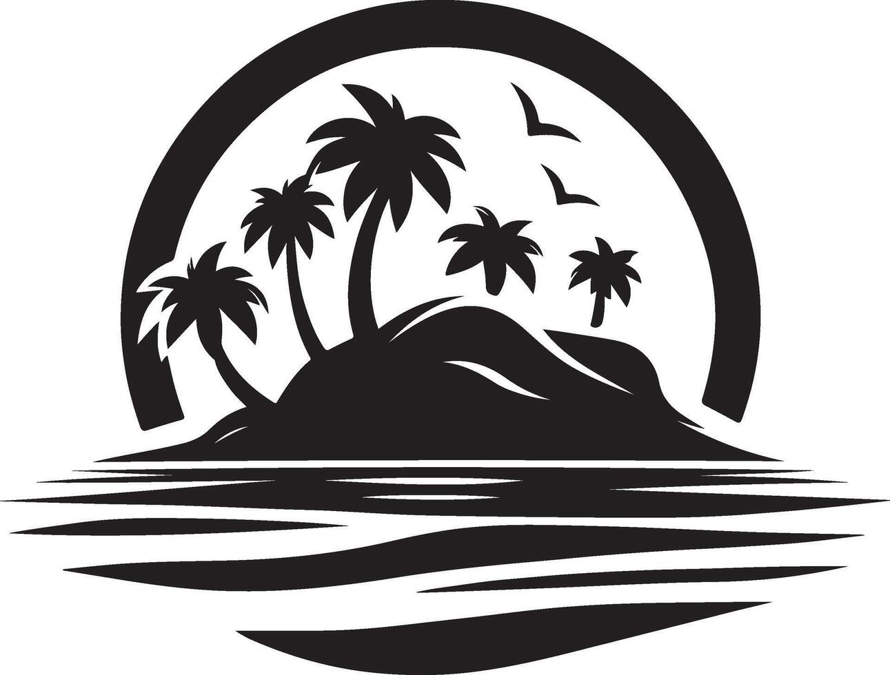 island silhouette on the white background. vector