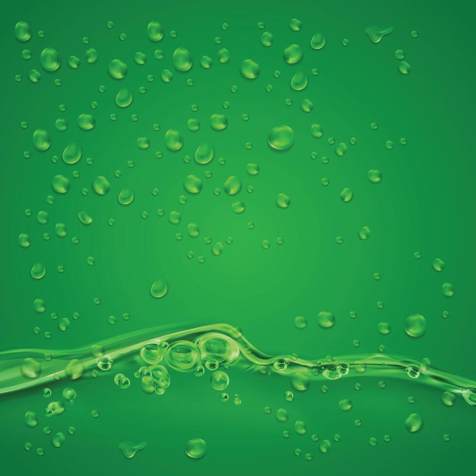 Water Drops Green Background vector