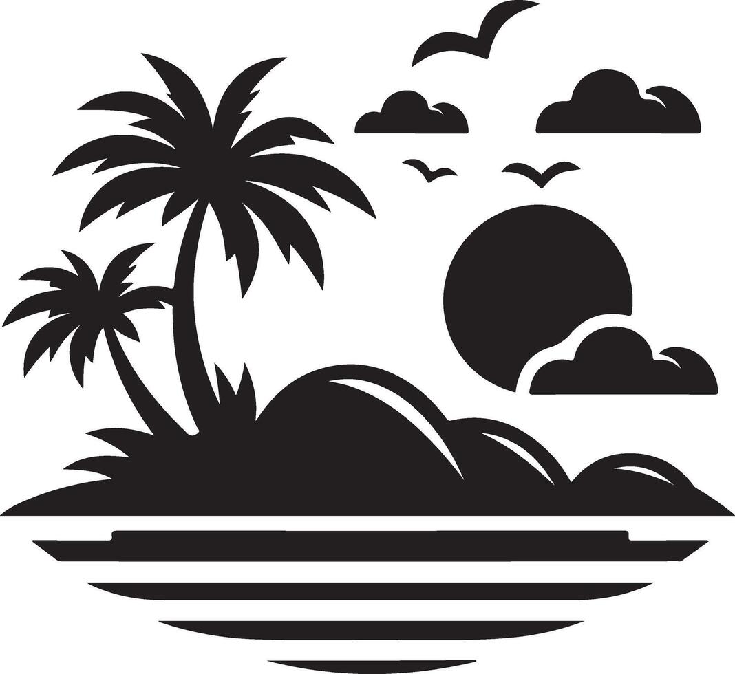 island silhouette on the white background. vector
