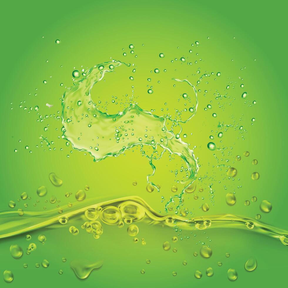 Green Fresh Lime, cutting slices with Green Background vector