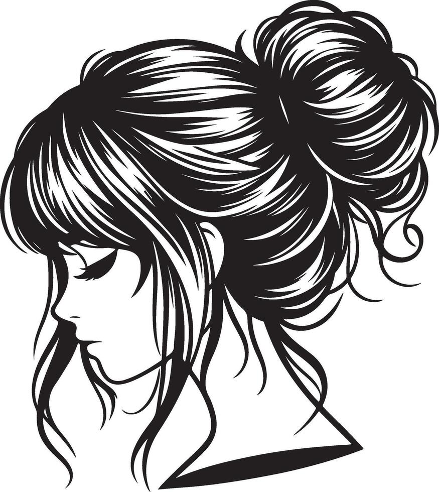 Girl Hairstyle Illustration vector