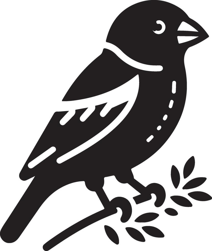 grosbeak Illustration black vector