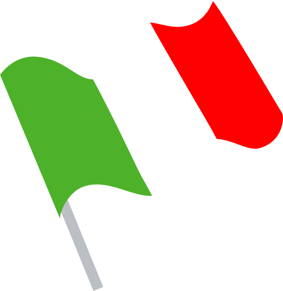 Flat illustration Italian flag fabric png