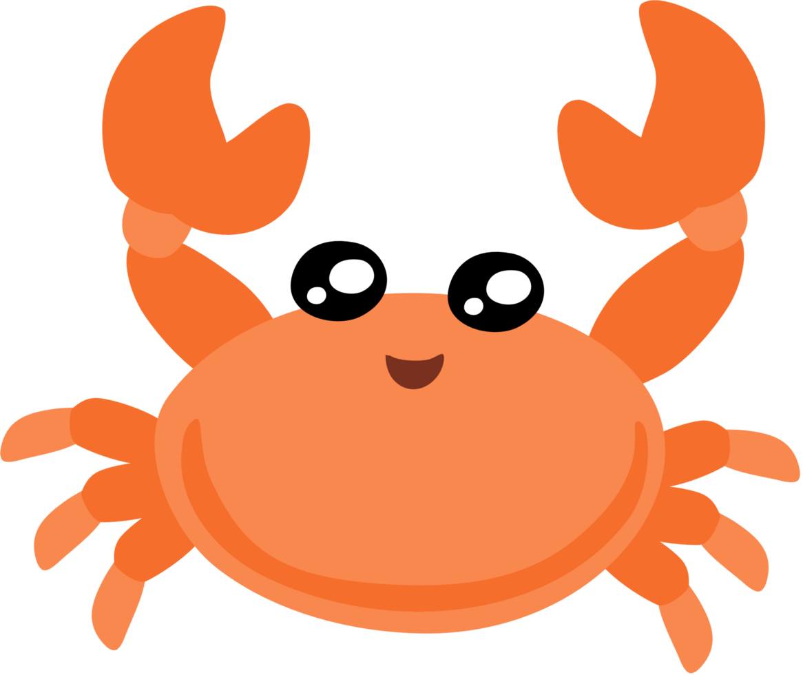 Flat illustration Cute orange crab png