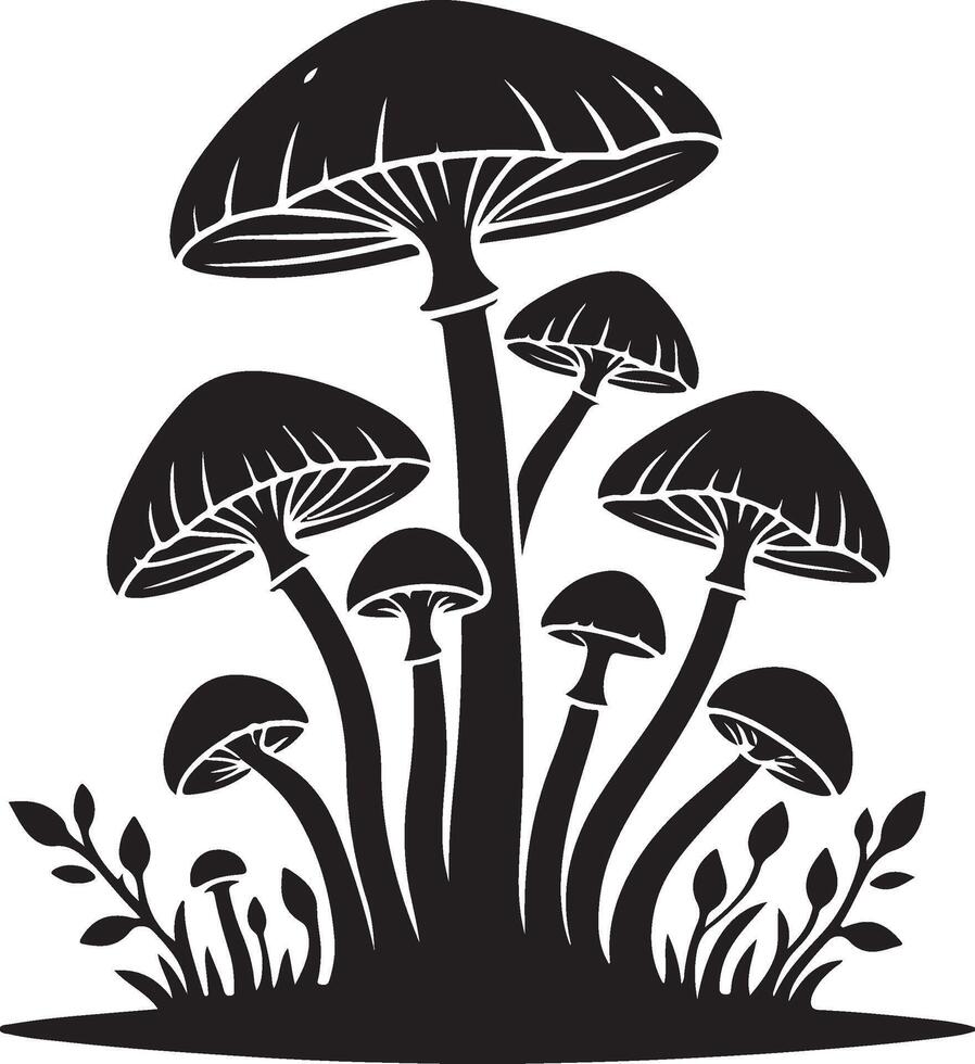 fungus silhouette art vector