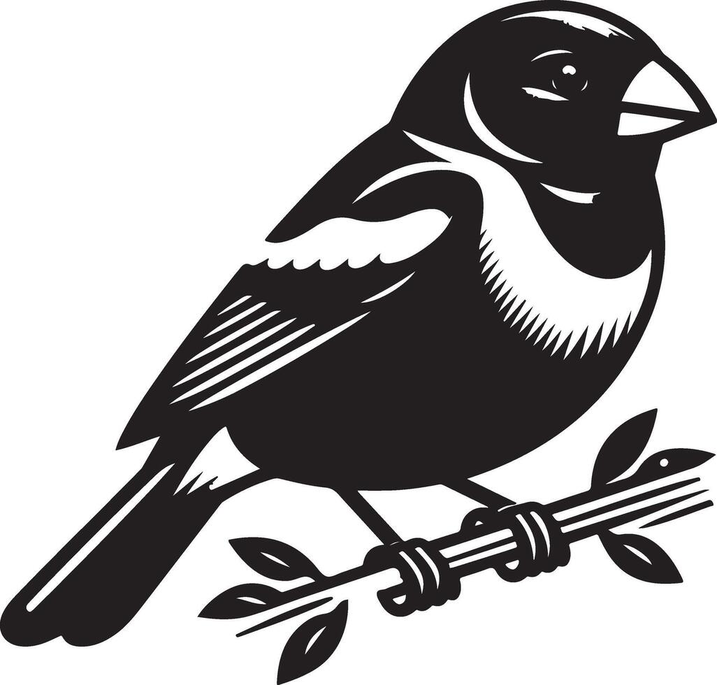 grosbeak Illustration black vector
