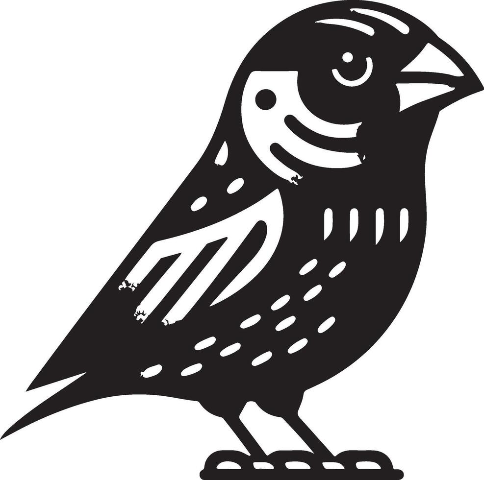 grosbeak Illustration black vector