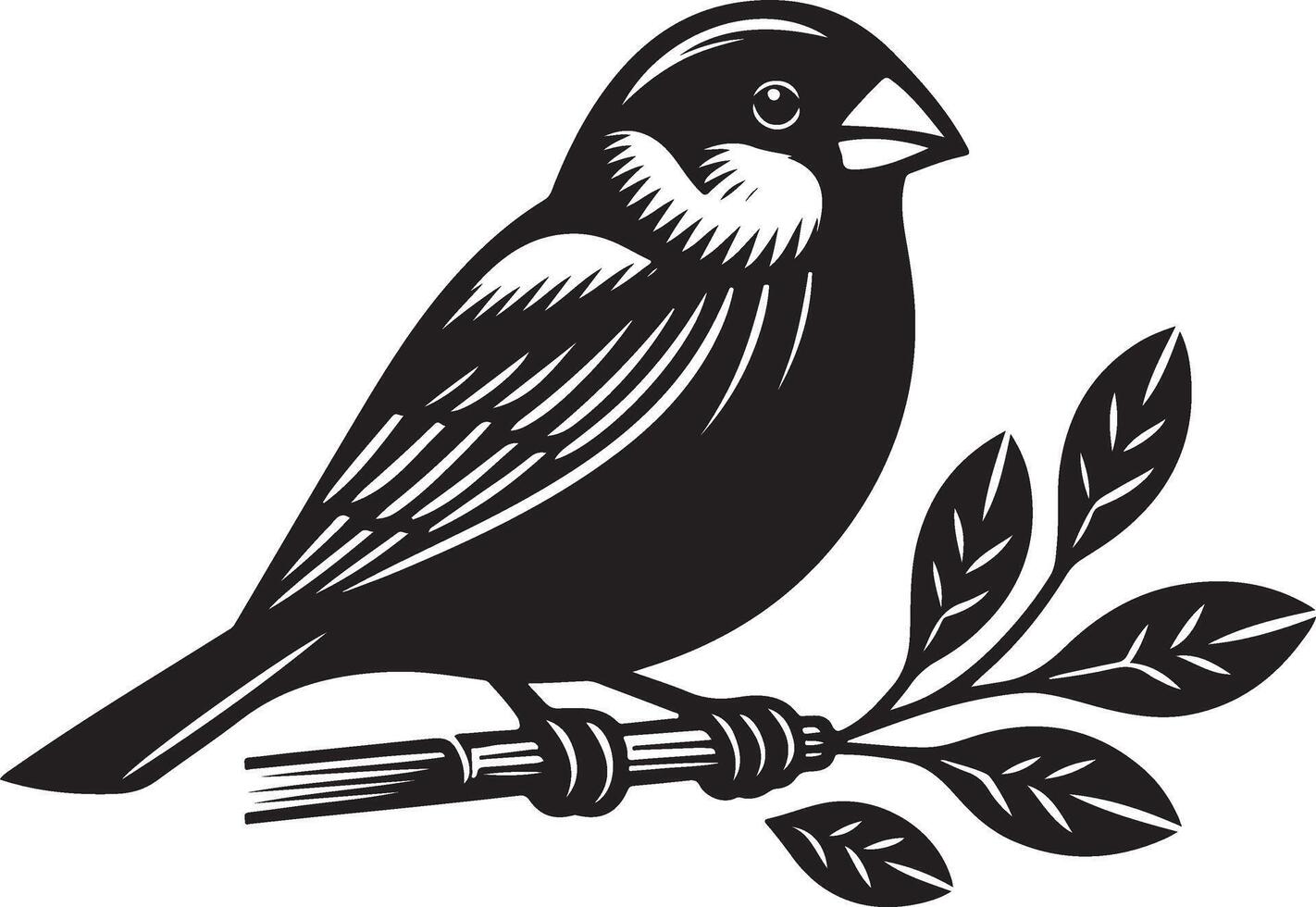 grosbeak Illustration black vector