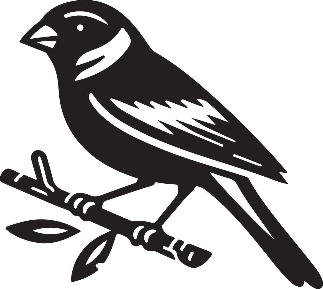 grosbeak Illustration black vector