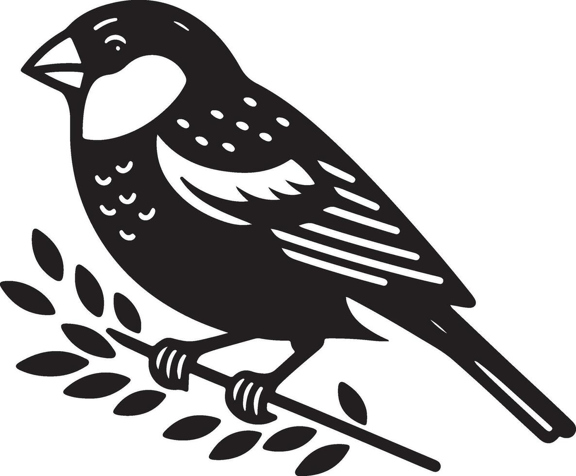 grosbeak Illustration black vector