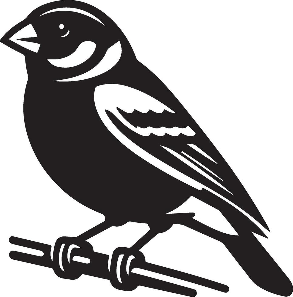 grosbeak Illustration black vector
