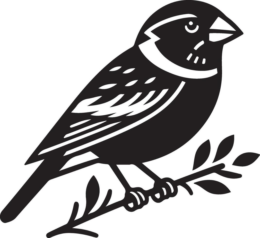 grosbeak Illustration black vector