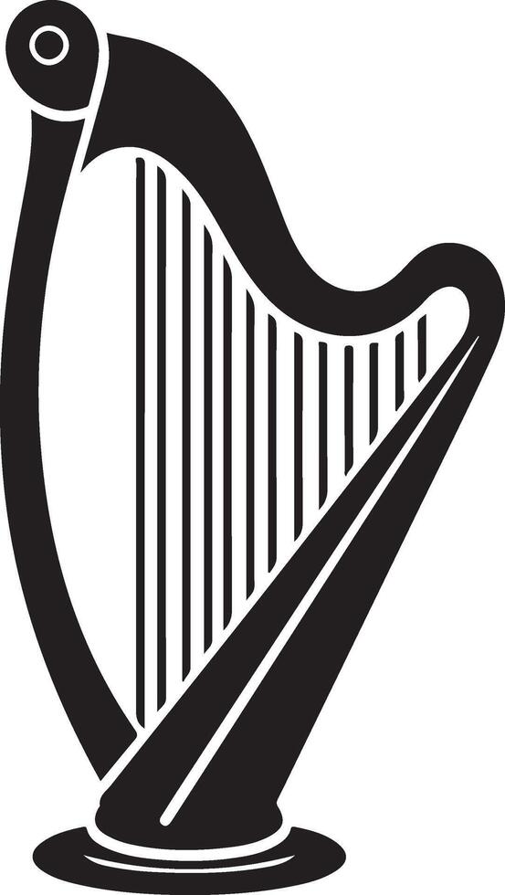 harp silhouette illustration black vector