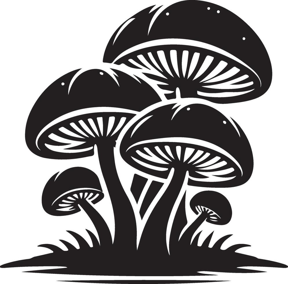 fungus silhouette art vector