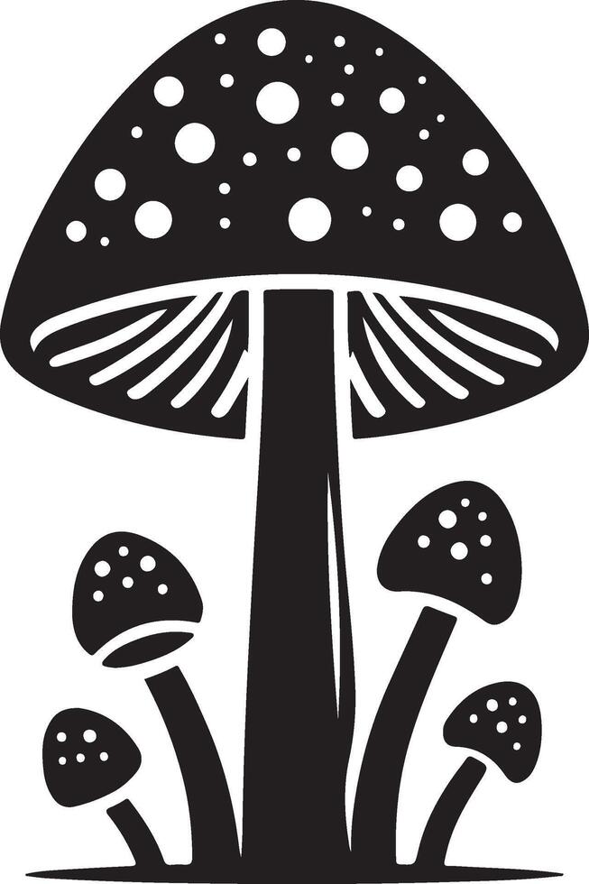 fungus silhouette art vector
