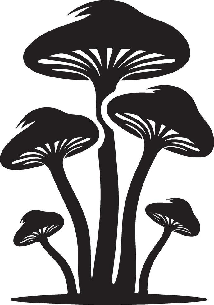 fungus silhouette art vector