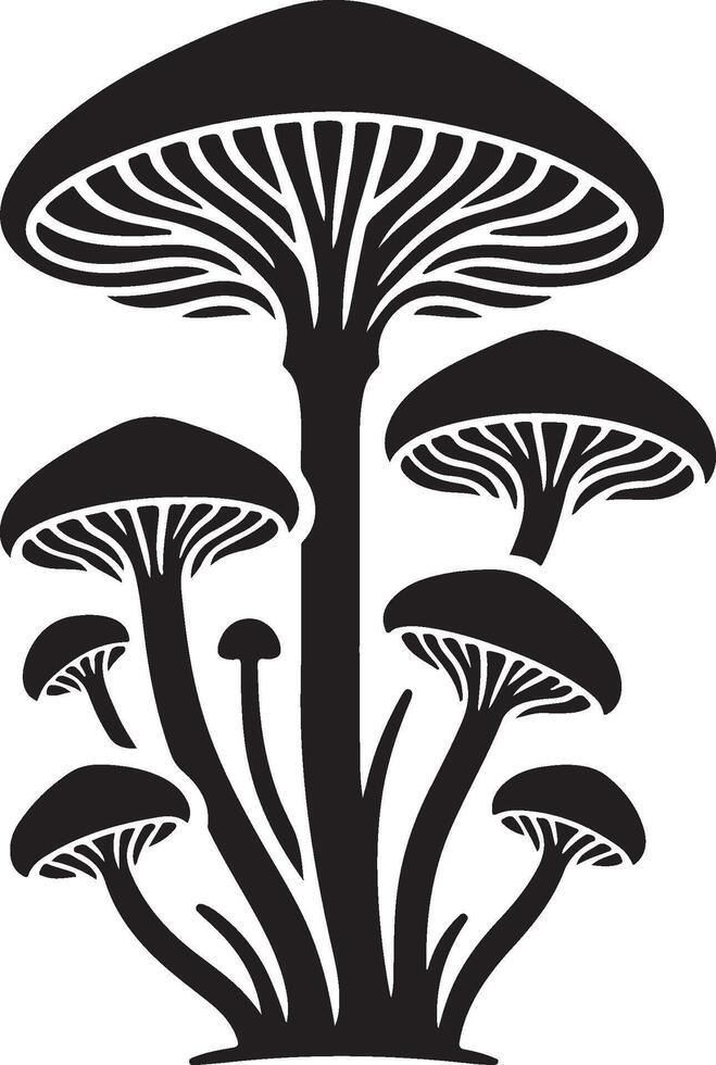 fungus silhouette art vector