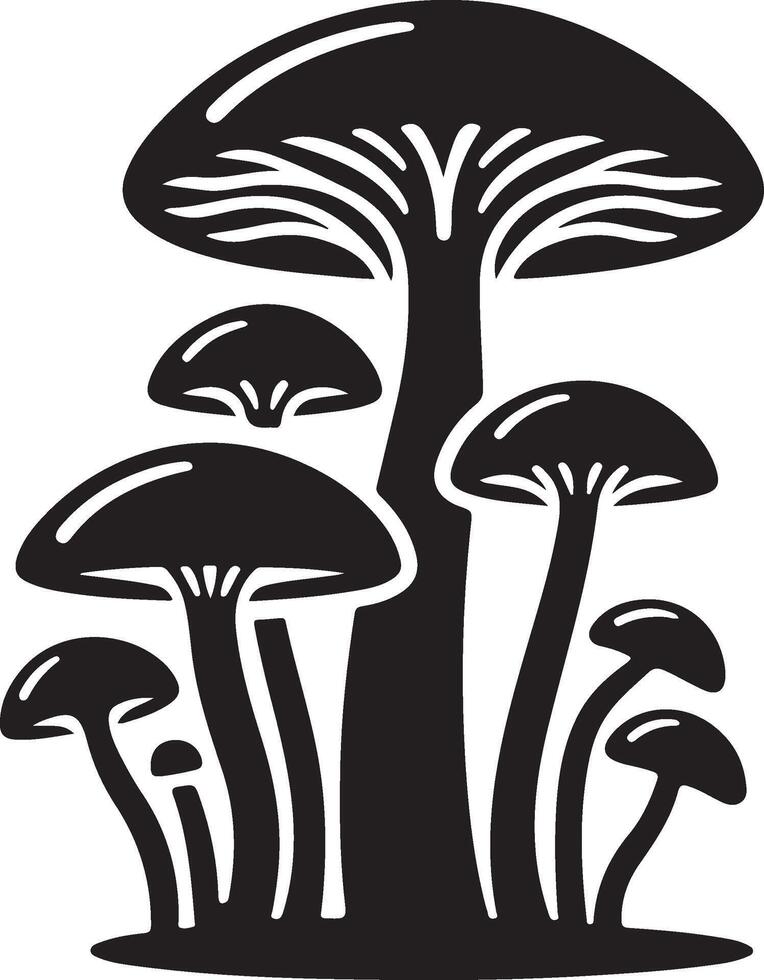 fungus silhouette art vector