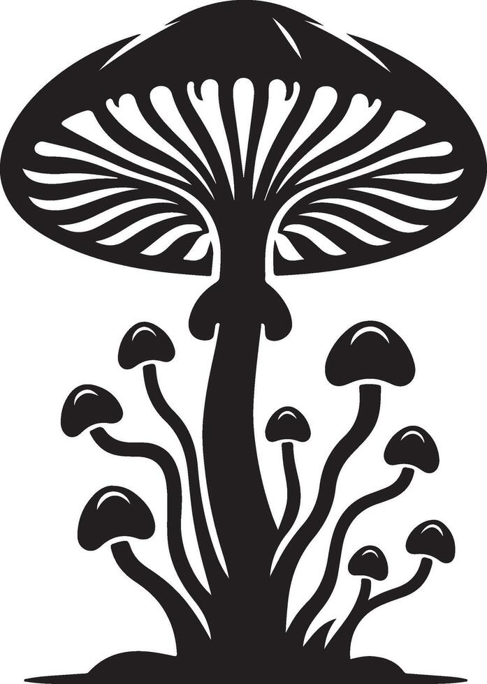 fungus silhouette art vector