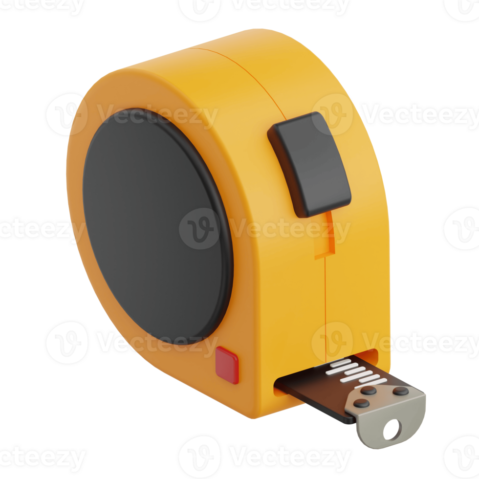 3D Render Measure Tape Icon Illustration. Isolated on Transparent background png